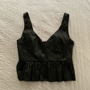Zara faux leather crop top